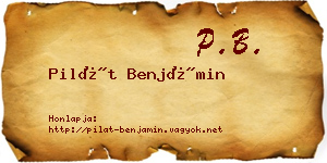 Pilát Benjámin névjegykártya